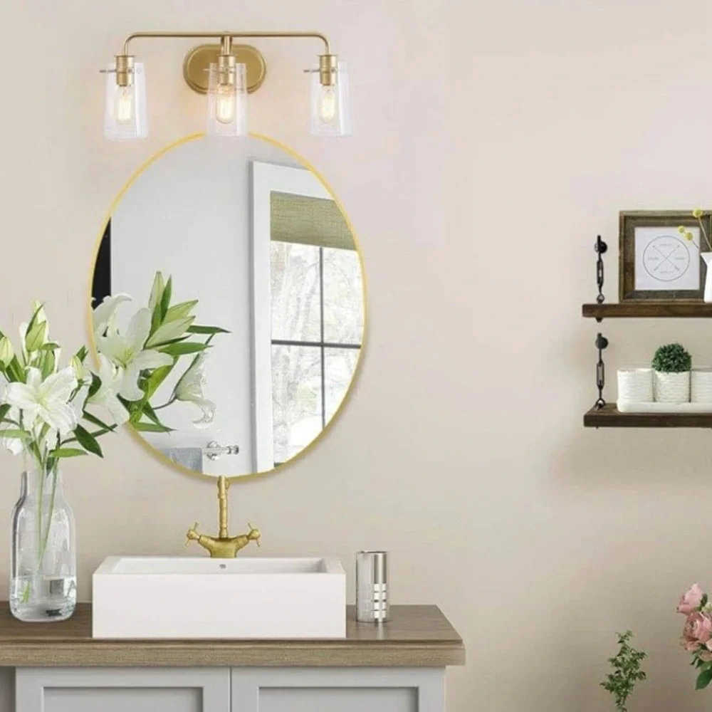 Vanity Lights Elegant Gold Bathroom Vanity Fixture Modern 3-light -NIB